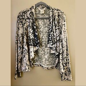 YVONNE & MARIE Sequin Waterfall Shawl Cardigan